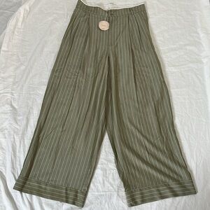 Camila Coelho Women's Striped Wide Leg High Rise Pants Career size Large NWT